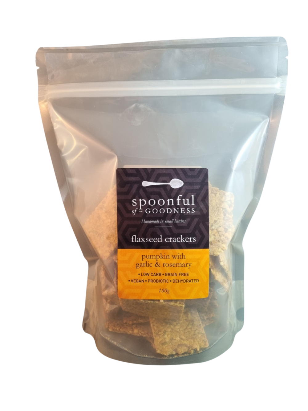 Pumpkin, Rosemary & Garlic Flaxseed Crackers, 180g